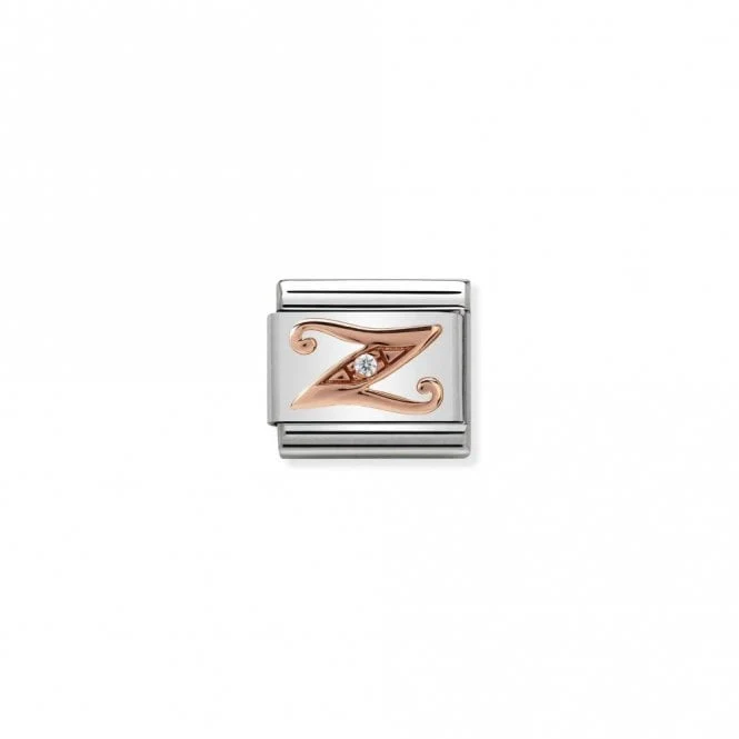 Classic Rose Gold CZ Z Letter Charms
