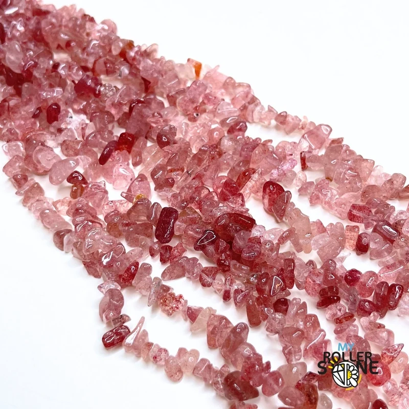 Erdbeerquarz-Chips-Perle 3A (40 CM)