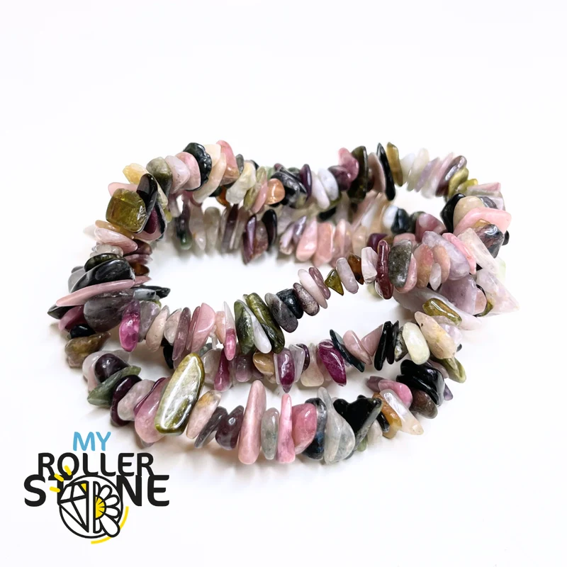 Mehrfarbiges Turmalin-Armband mit Chips