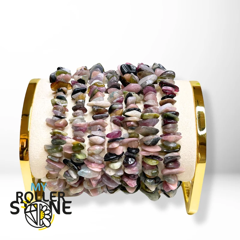 Mehrfarbiges Turmalin-Armband mit Chips