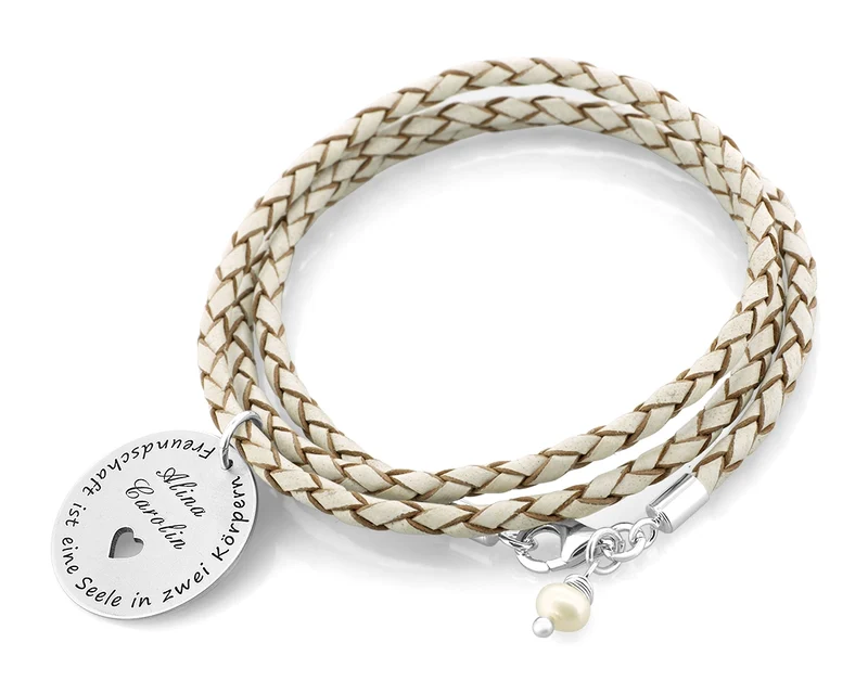 LEDERARMBAND FREUNDSCHAFT, BESTE FREUNDE SCHMUCK, FREUNDSCHAFTSARMBAND GRAVUR