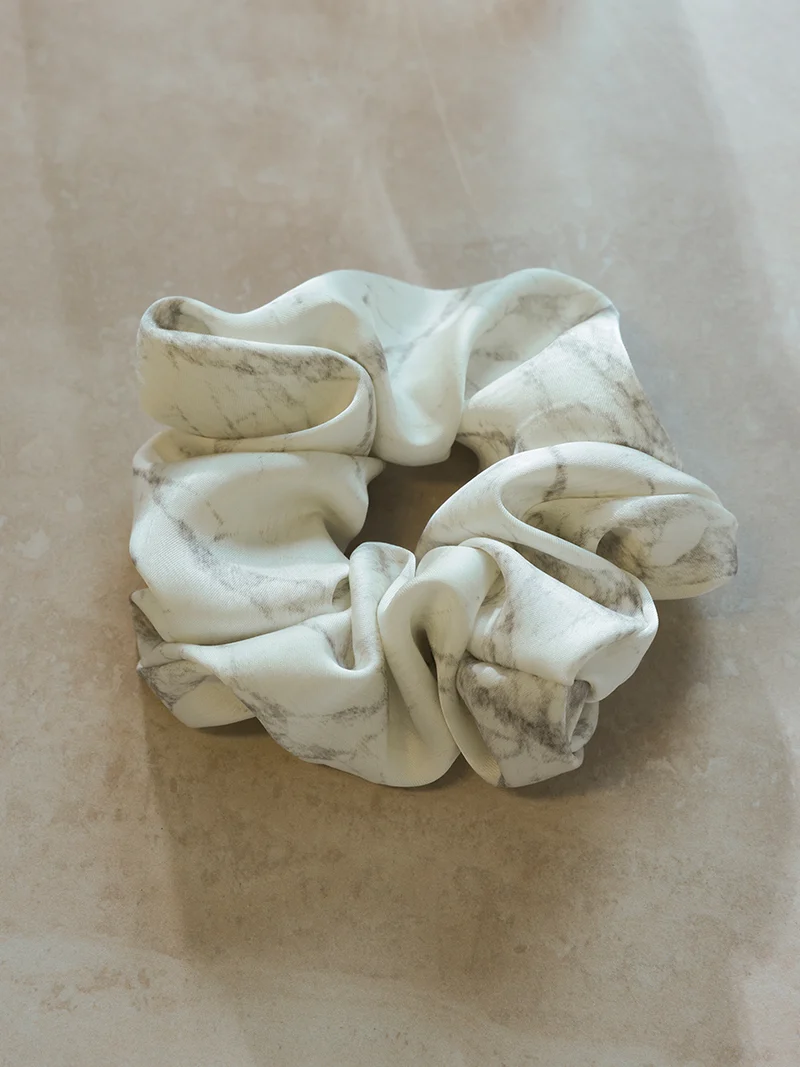 Serene Flow White Scrunchie