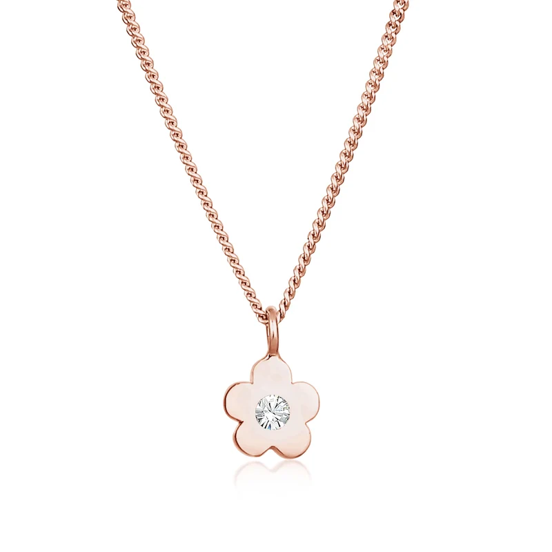 Halskette Blume | Mit Kristallen von Swarovski® (Rosa)