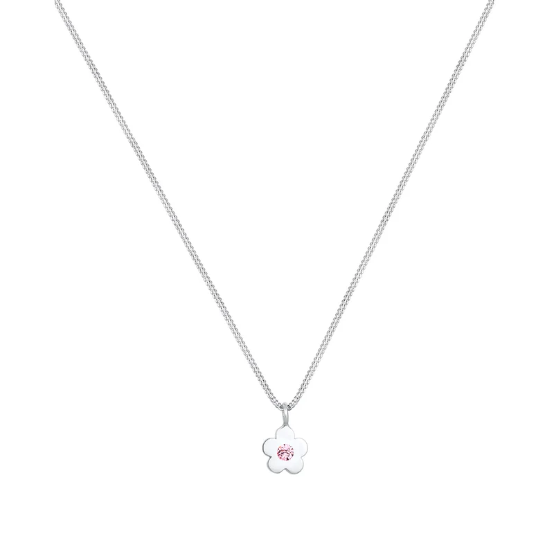 Halskette Blume | Mit Kristallen von Swarovski® (Rosa)