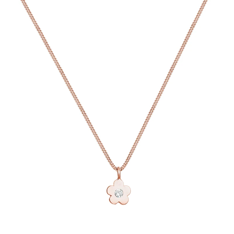 Halskette Blume | Mit Kristallen von Swarovski® (Rosa)