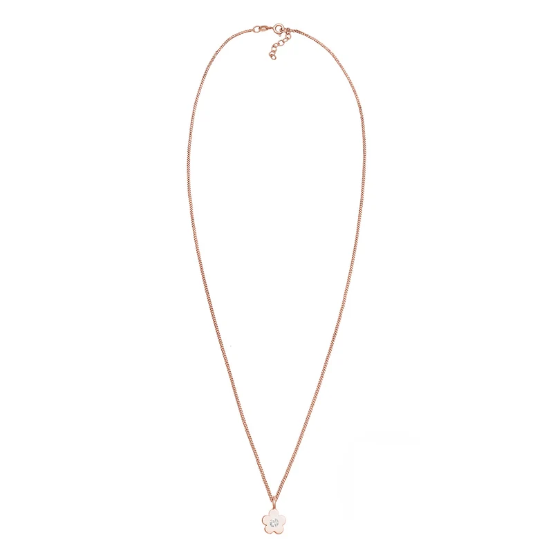 Halskette Blume | Mit Kristallen von Swarovski® (Rosa)