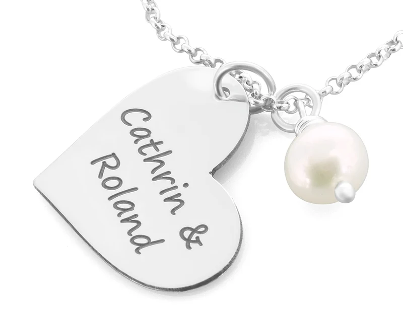 SILBERKETTE MIT GRAVUR, VERLOBUNG GESCHENK, SCHMUCK VALENTINSTAG, LIEBESSCHMUCK