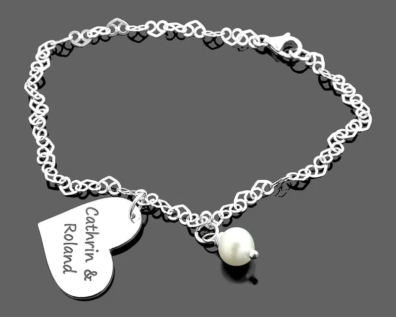 925 SILBER ARMBAND DAMEN HERZ GRAVUR HERZARMBAND SCHMUCK FRAU HERZEN