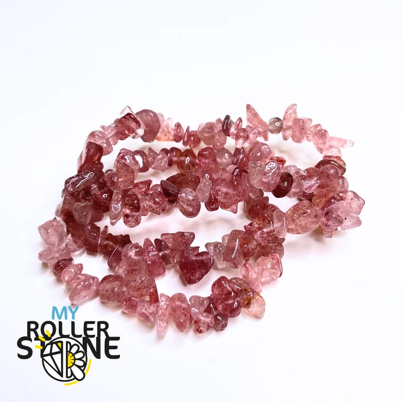 Erdbeerchips-Quarz-Armband