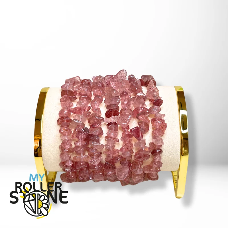 Erdbeerchips-Quarz-Armband