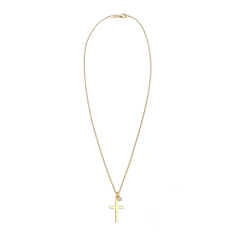 Halskette Kreuz | Mit Kristallen von Swarovski® (Weiß)