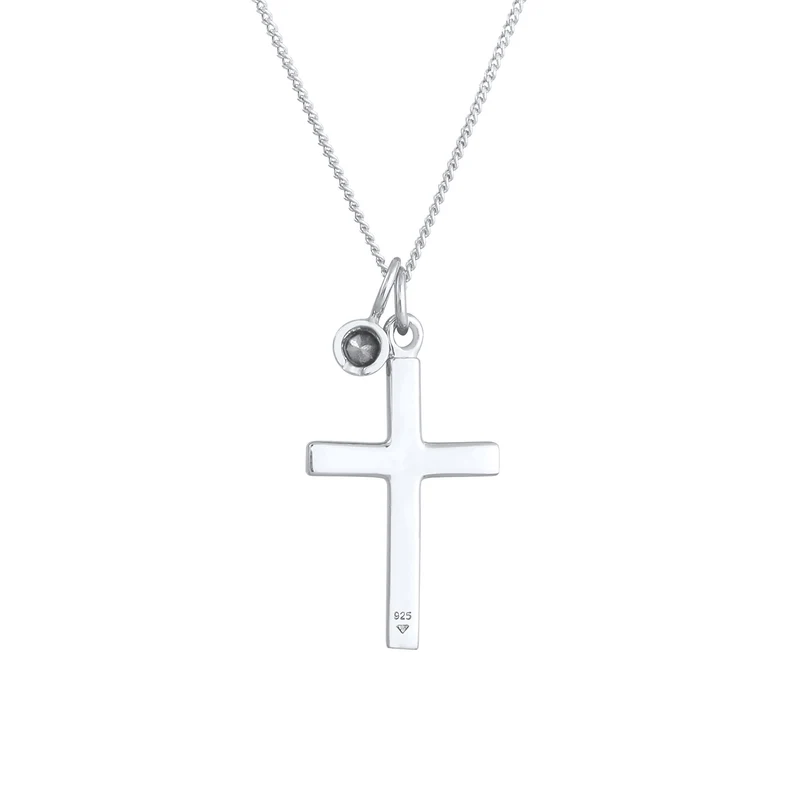 Halskette Kreuz | Mit Kristallen von Swarovski® (Weiß)