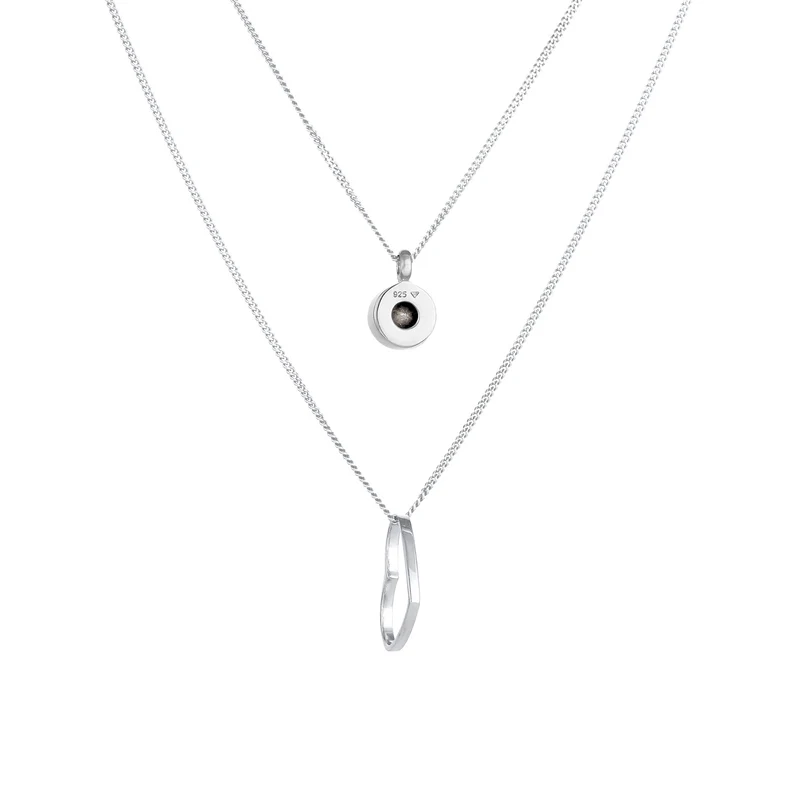 Layer-Halskette Herz | Mit Kristallen von Swarovski® (Weiß)