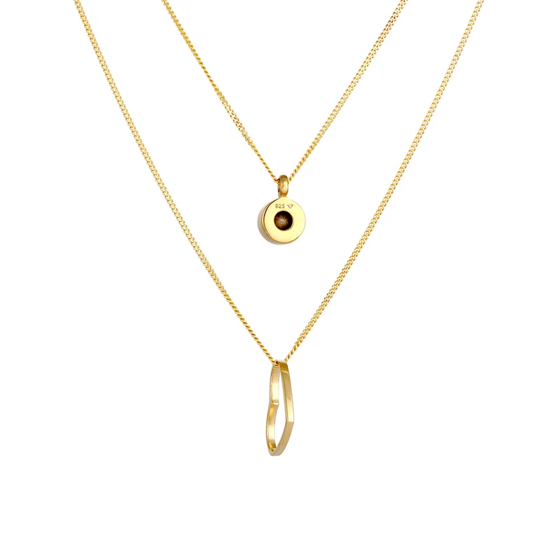 Layer-Halskette Herz | Mit Kristallen von Swarovski® (Weiß)