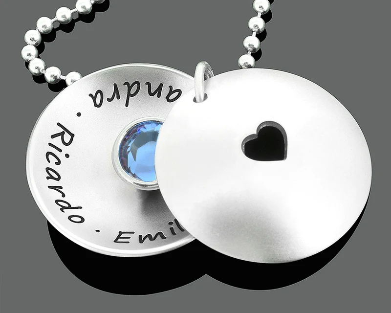 MEDAILLON HALSETTE DAMEN GRAVUR, NAMENSKETTE 925 SILBER SCHMUCK MUTTER & OMA