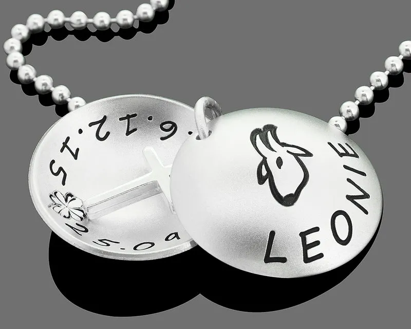 TAUFKETTE FÜR JUNGEN 925 SILBER TAUFSCHMUCK KREUZ, MEDAILLON HALSKETTE TAUFE