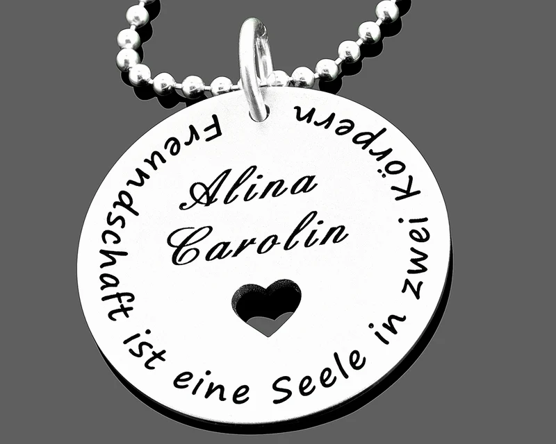 FREUNDSCHAFTSKETTE GRAVUR 925 SILBER SCHMUCK FREUNDIN GESCHENK HALSKETTE