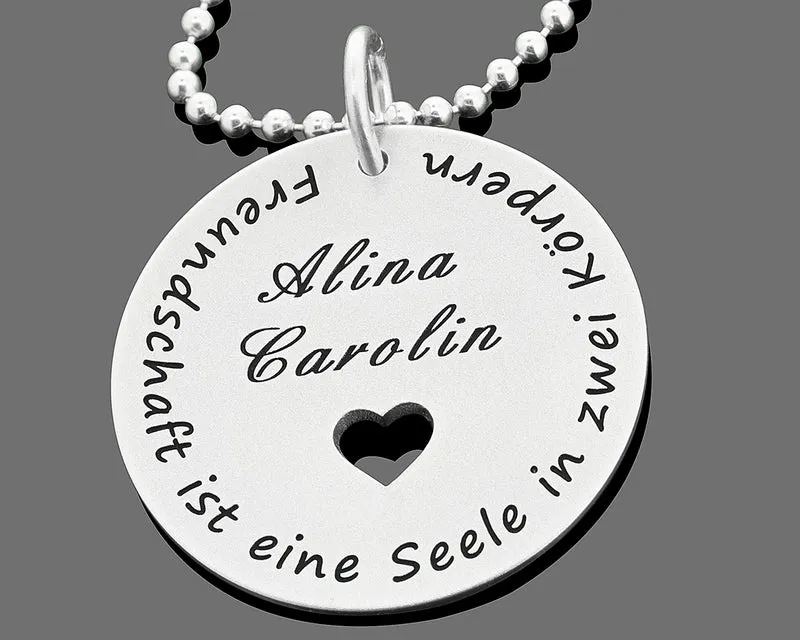 FREUNDSCHAFTSKETTE GRAVUR 925 SILBER SCHMUCK FREUNDIN GESCHENK HALSKETTE