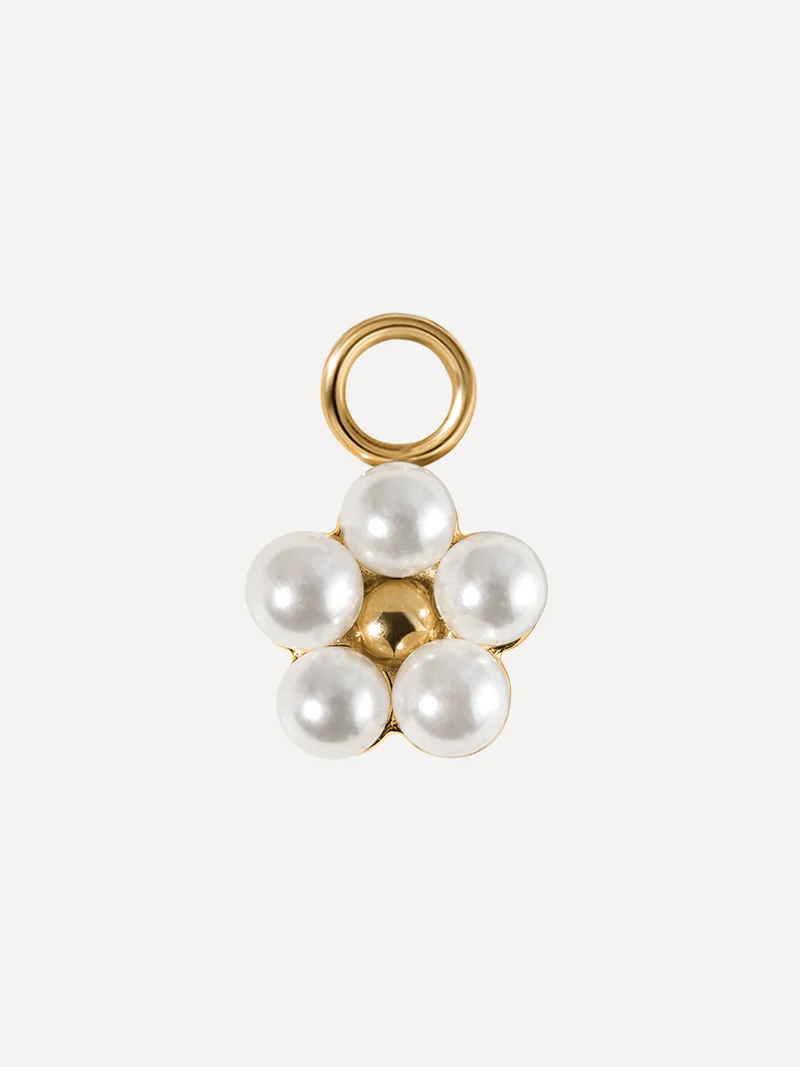 8,6x8,4mm Pearl Blossom Ohrring-Charm