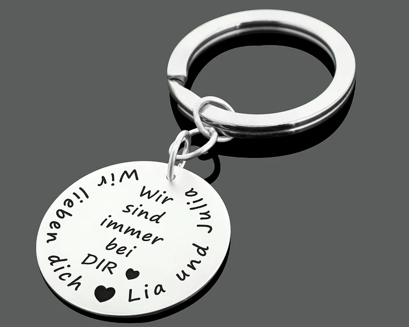 SCHLÜSSELANHÄNGER MITGRAVUR, GESCHENK PAPA PERSONALIESIERTER SCHMUCK HERREN