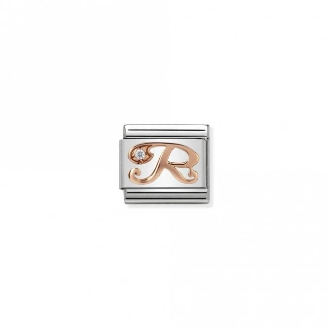 Classic Rose Gold CZ R Letter Charms