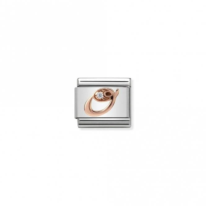 Classic Rose Gold CZ O Letter Charms