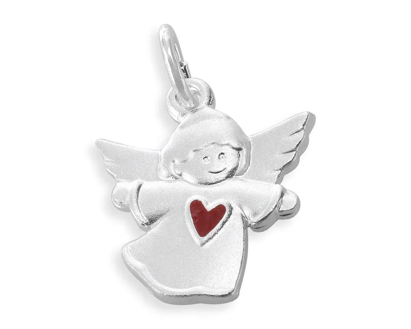 ANHÄNGER SCHUTZENGEL, ENGEL MIT HERZ, TAUFGESCHENK SILBER, GESCHENK ZUR TAUFE