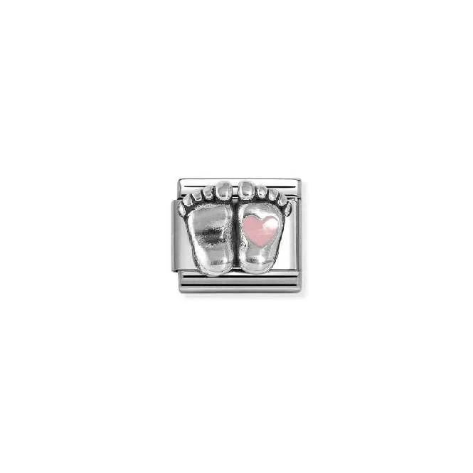 Classic Silver and Enamel Pink Rounded Feet Family & Friends Charms