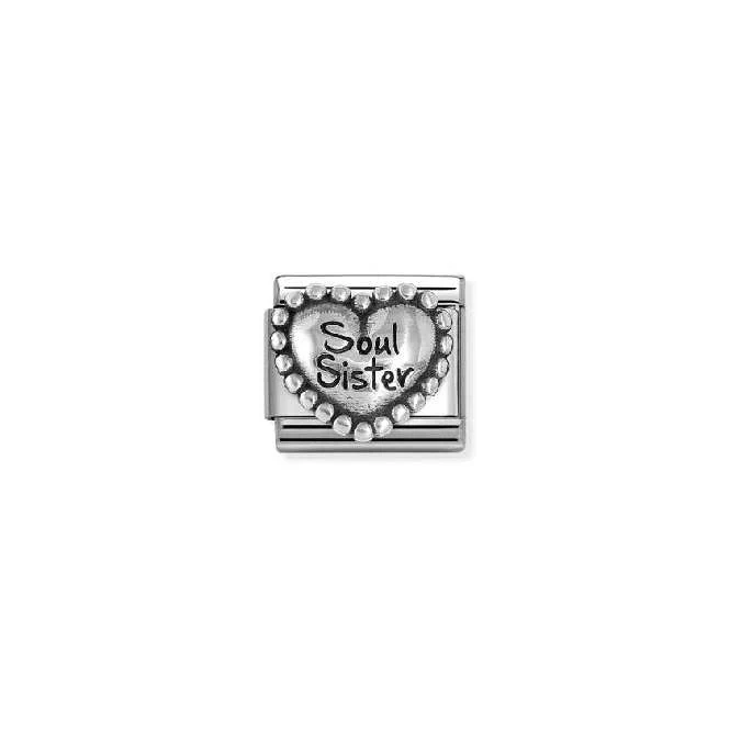 Classic Oxidised Silver Heart with Dots Soul Sister Family & Friends Charms