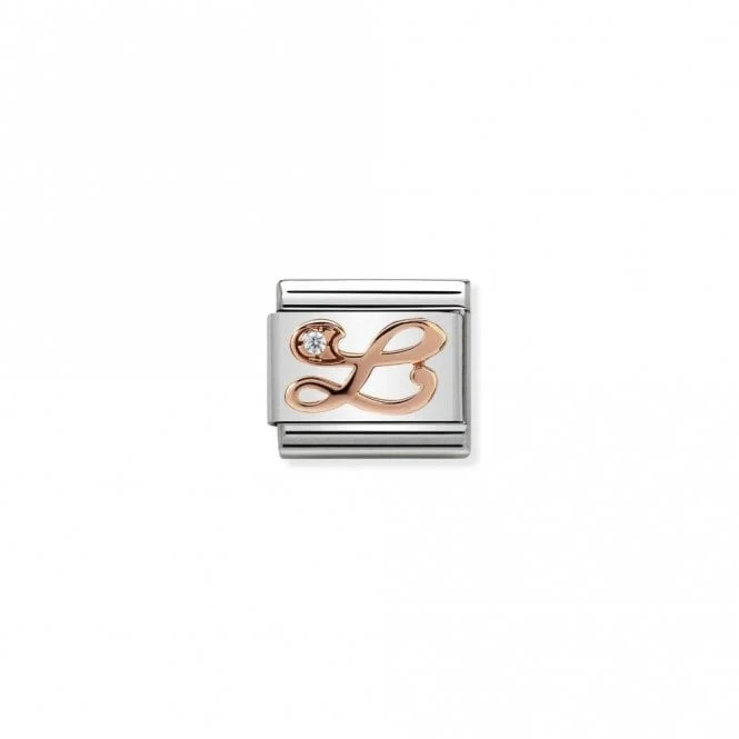 Classic Rose Gold CZ L Letter Charms