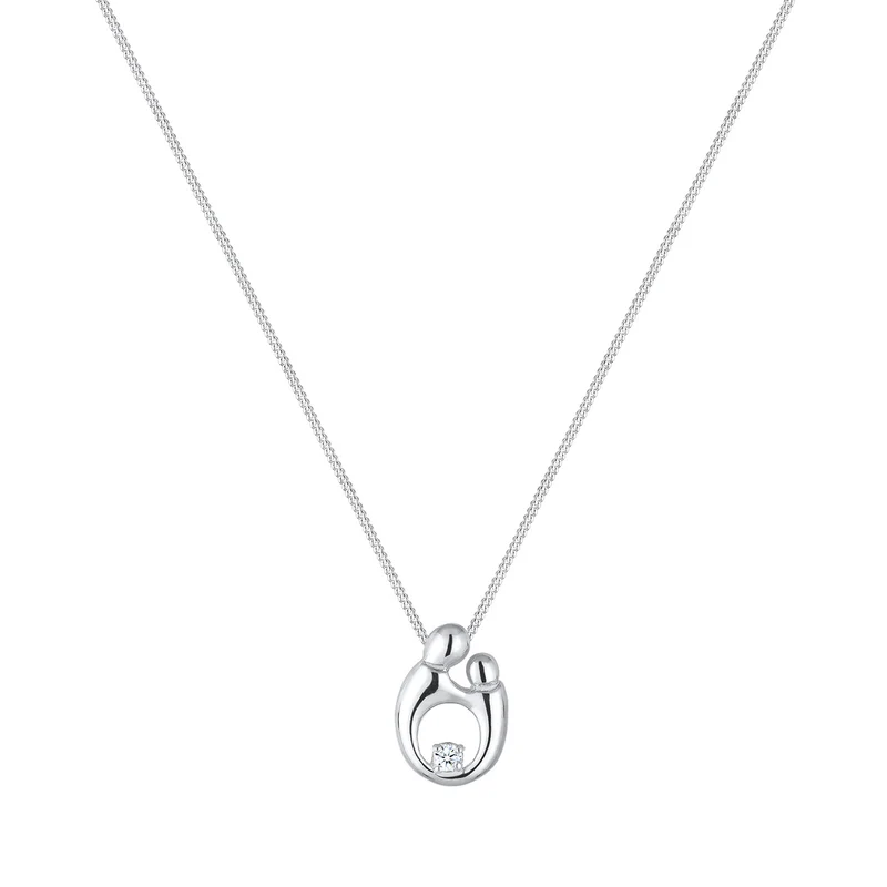 Halskette Mutter Kind | Diamant (Weiß, 0,03 ct)