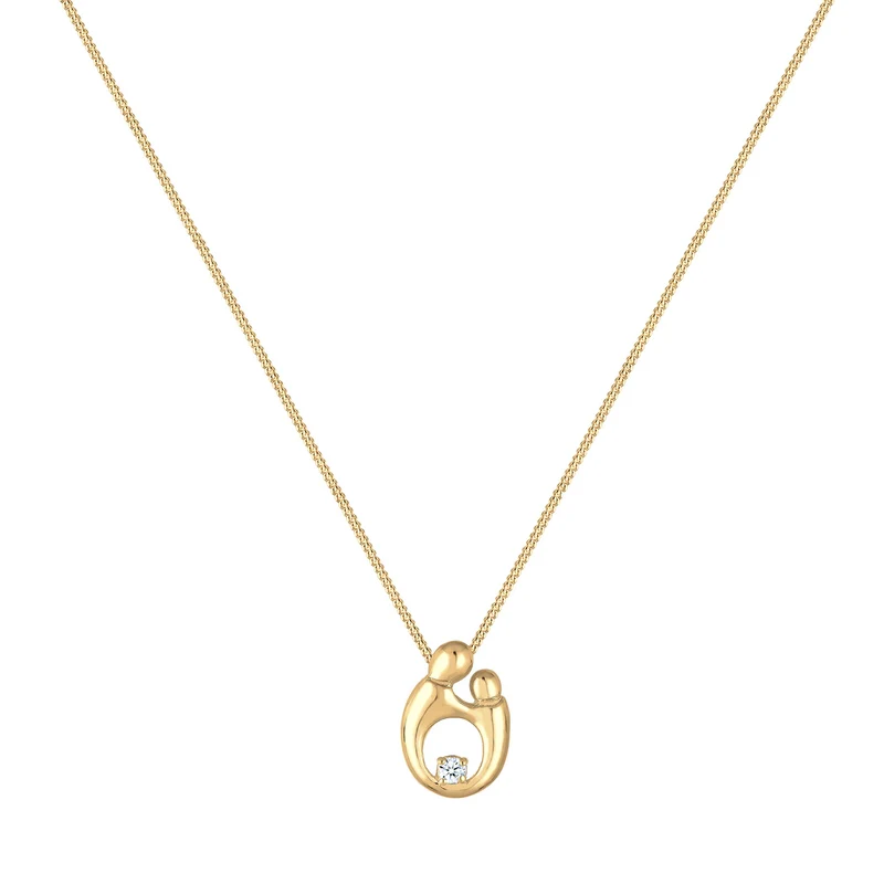 Halskette Mutter Kind | Diamant (Weiß, 0,03 ct)