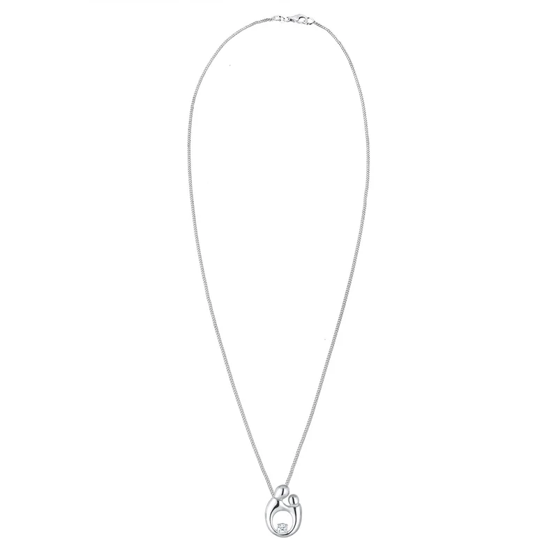 Halskette Mutter Kind | Diamant (Weiß, 0,03 ct)