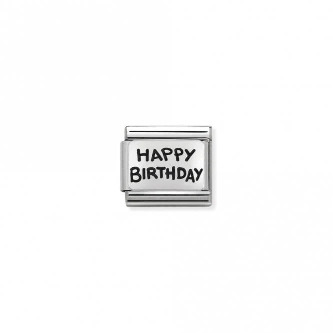 Classic Silver Happy Birthday Birthday & Birthstones Charms