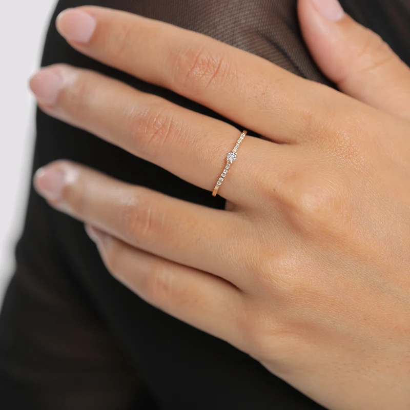 Verlobungsring | Diamant ( Weiß, 0,11 ct )