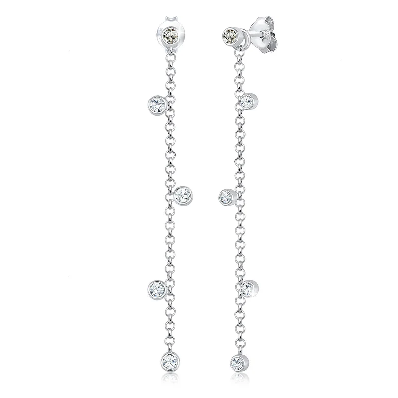 Ohrhänger Ear Chain | Mit Kristallen von Swarovski® (Weiß)