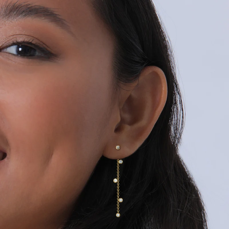 Ohrhänger Ear Chain | Mit Kristallen von Swarovski® (Weiß)