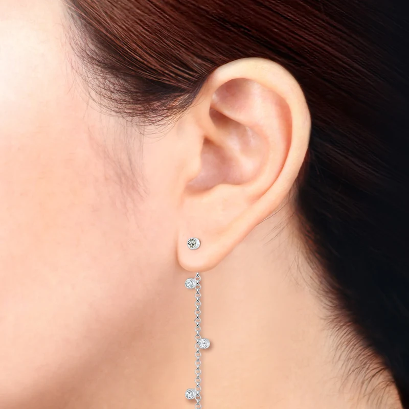 Ohrhänger Ear Chain | Mit Kristallen von Swarovski® (Weiß)