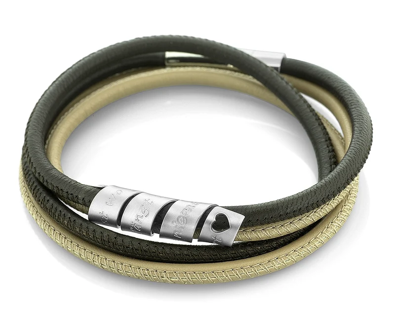 BRAUNES LEDERARMBAND PERSONALISIERBAR SCHMUCK GRAVUR GESCHENK MANN