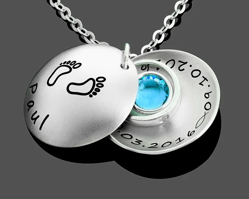TAUFSCHMUCK 925 SILBER GRAVUR, MEDAILLON KETTE TAUFE NAMENSKETTE TAUFRING