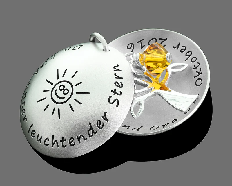 KETTENANHÄNGER SILBER ZUR TAUFE, TAUFSCHMUCK MIT BAUM, LEBENSBAUM