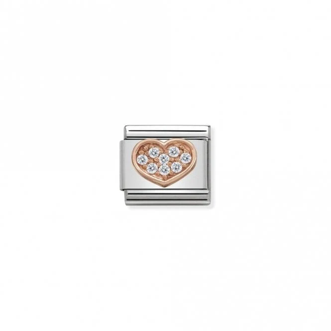 Classic Rose Gold CZ Heart Rich Love & Hearts Charms