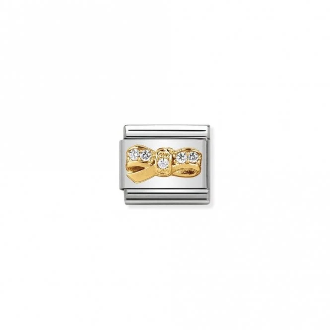 Classic Gold CZ Bow Cherie Fashion & Fun Charms