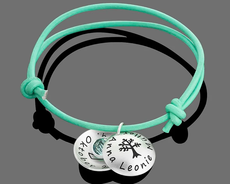 LEDERARMBAND, KINDER ARMBAND, TAUFSCHMUCK, KINDERSCHMUCK