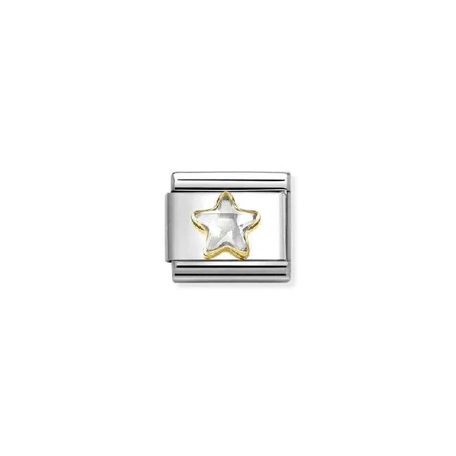 Classic Gold and CZ Facetted White Star Fashion & Fun Charms