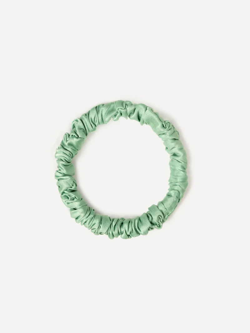 Serene Pure Silk Scrunchie Green