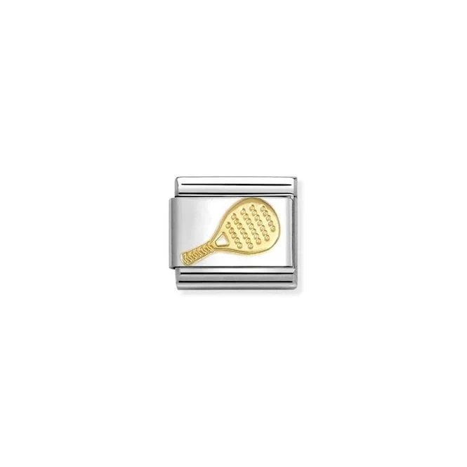 Classic Gold Padel Racket Sports & Hobbies Charms