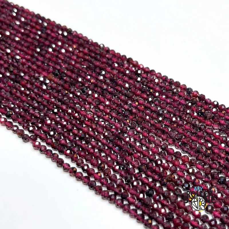 Facettierte Granatperle 3A