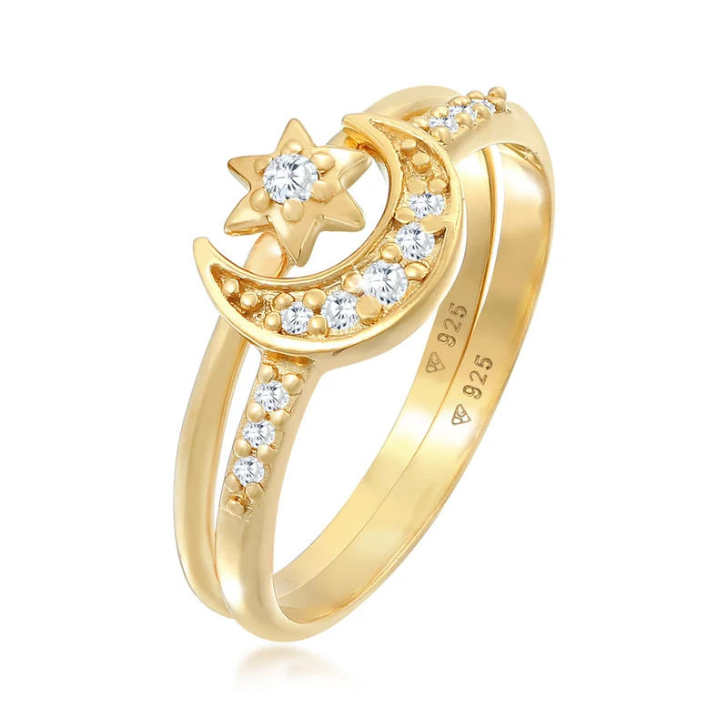 Ringset Astro | Zirkonia ( Weiß )