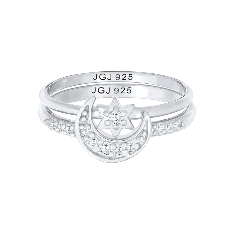 Ringset Astro | Zirkonia ( Weiß )